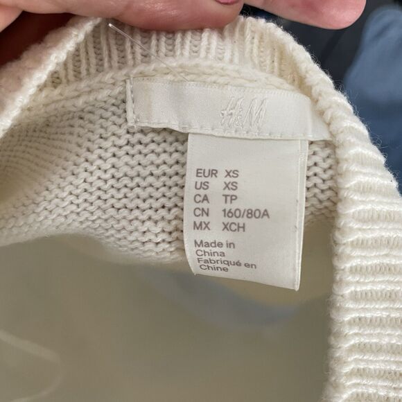 H&M Womens Wool Blend Owl Short Sleeve T-shirt Sweater Top SZ XS - Picture 10 of 10